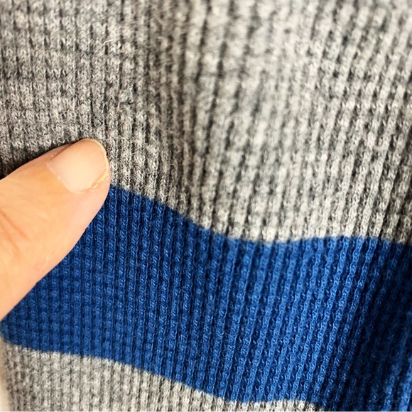 Hanna Andersson Waffle Knit Thermal Shirt Blue Gray L/S size 160 (14-16) - Picture 5 of 6